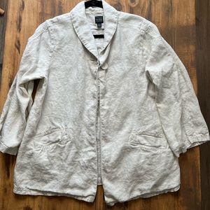 100% Linen Eileen Fisher Women's White Jacket Size Large